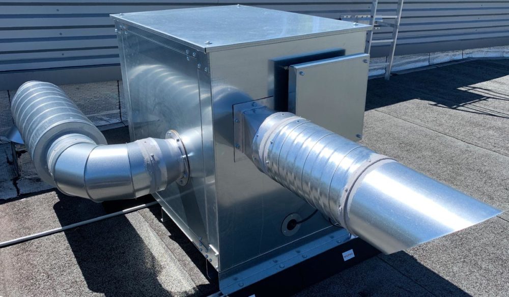 Ventulateur d'aspiration de gaz d'échappement sur support anti-vibration - WORKY